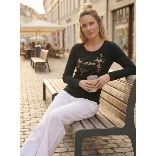  Tricou pentru femei ALTISPORT ALW011169 NEGRU SI AURIU 