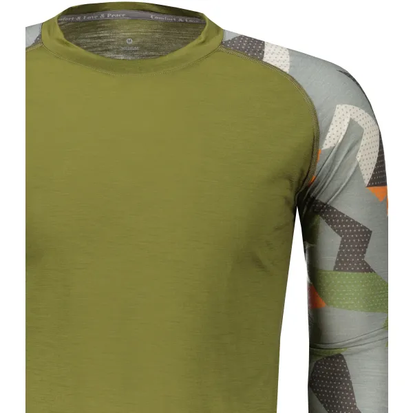  Cămașă termică pentru bărbați SENSOR MERINO IMPRESS 19200021 SAFARI/CAMO 