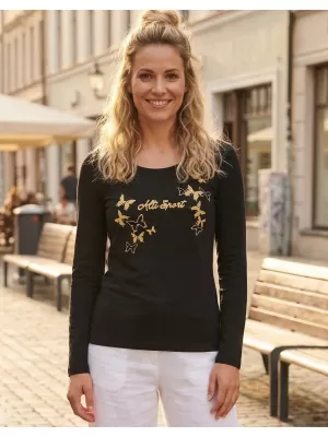 Tricou pentru femei ALTISPORT ALW011169 NEGRU SI AURIU