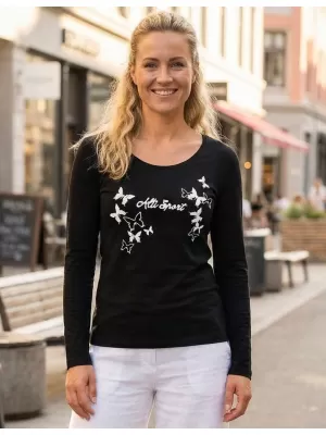 Tricou pentru femei ALTISPORT ALW011169 ALB-NEGRU