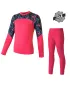 Set termic pentru copii SENSOR MERINO IMPRESS 20200014 MAGENTA/FLORAL