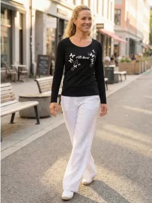 Tricou pentru femei ALTISPORT ALW011169 ALB-NEGRU