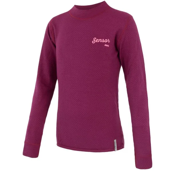  Tricou termic pentru copii SENSOR MERINO DOUBLE FACE LOGO 20200021 LILA 