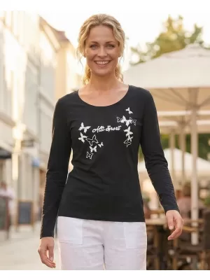 Tricou pentru femei ALTISPORT ALW011169 BLEUMARIN/ALB