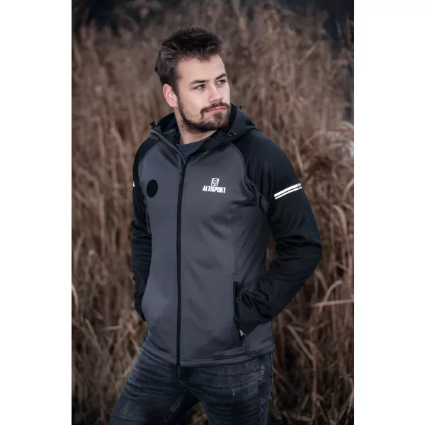  Hanorac sport pentru bărbați ALTISPORT PIUMAN GRI INCHIS 