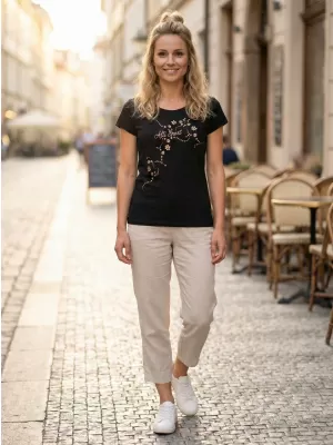 Dámské triko ALTISPORT CARRYOVER ALW009F61 ČERNOZLATÁ
