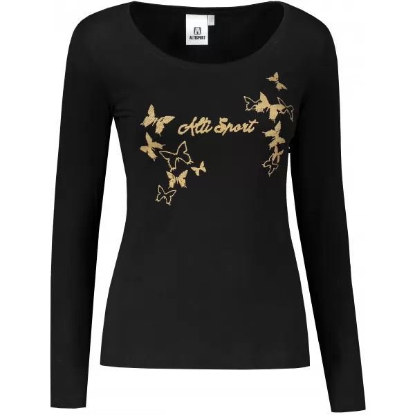  Tricou pentru femei ALTISPORT ALW011169 NEGRU SI AURIU 