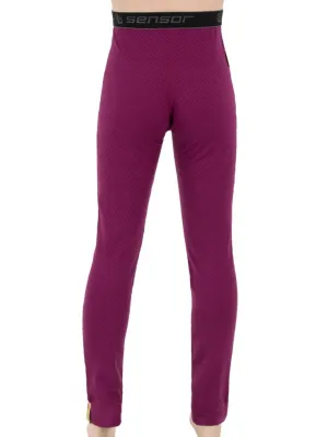Pantaloni termici pentru copii SENSOR MERINO DOUBLE FACE LOGO 20200023 LILA