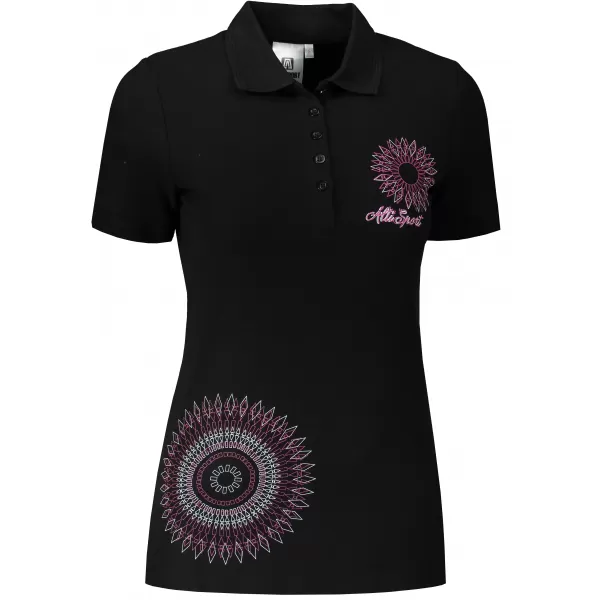  Tricou de damă cu guler ALTISPORT ALW024210 NEGRU ROZ 