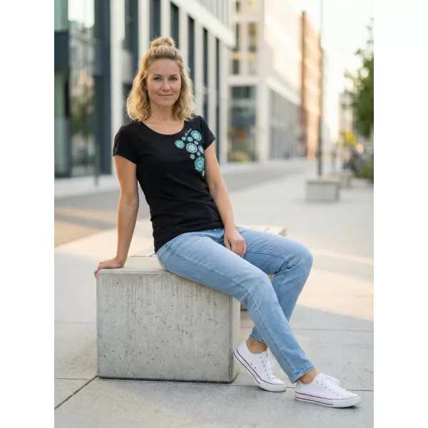  Tricou pentru femei ALTISPORT ALW053122 TURCOAZ NEGRU 