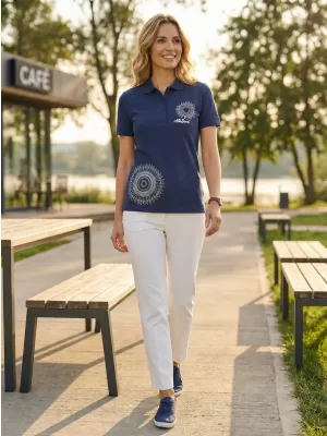 Tricou de damă cu guler ALTISPORT ALW024210 ALBASTRU MIEZUL NOPȚII