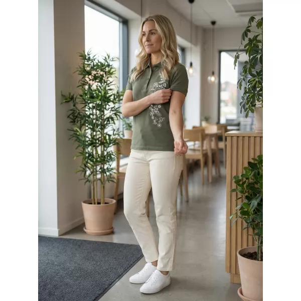  Dámské triko s límečkem ALTISPORT CARRYOVER ALW029210 KHAKI 