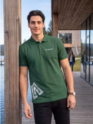 Tricou pentru bărbați cu guler ALTISPORT ALM013203 STICLA VERDE