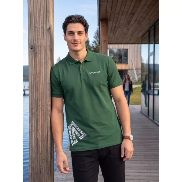  Tricou pentru bărbați cu guler ALTISPORT ALM013203 STICLA VERDE 