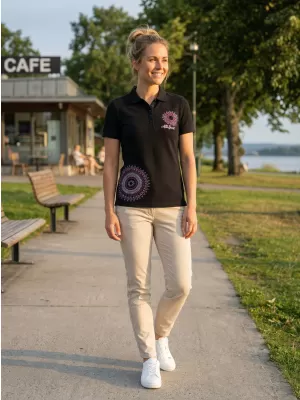 Tricou de damă cu guler ALTISPORT ALW024210 NEGRU ROZ
