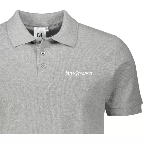  Tricou pentru bărbați cu guler ALTISPORT ALM013203 EVIDENȚIERI GRI ÎNCHIS 