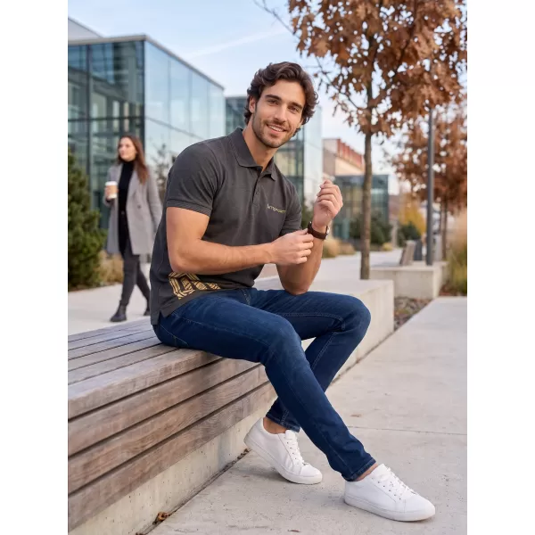  Tricou pentru bărbați cu guler ALTISPORT ALM013203 EVIDENȚIERE ANTRACIT 