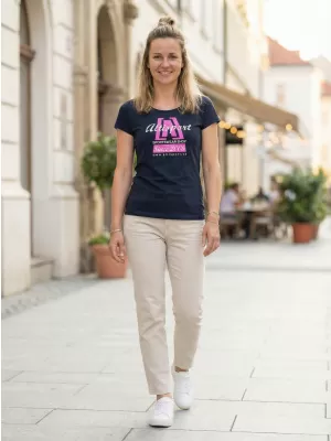 Tricou pentru femei ALTISPORT ALW047122 BLEUMARIN/ROZ