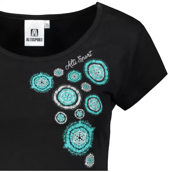  Tricou pentru femei ALTISPORT ALW053122 TURCOAZ NEGRU 