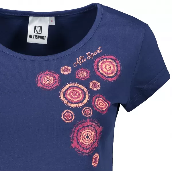  Tricou pentru femei ALTISPORT ALW053122 ALBASTRU MIEZ DE NOAPTE/ROZ 