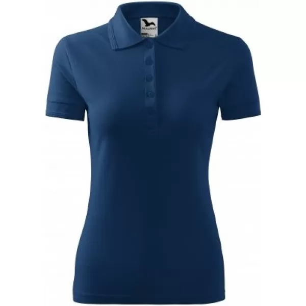  Tricou de damă cu guler MALFINI PIQUE POLO 210 ALBASTRU MIEZUL NOPȚII 