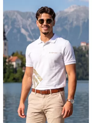 Tricou pentru bărbați cu guler ALTISPORT ALM013203 ALB