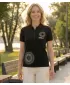 Tricou de damă cu guler ALTISPORT ALW024210 NEGRU SI AURIU
