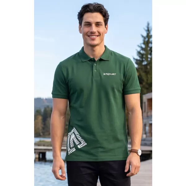 Tricou pentru bărbați cu guler ALTISPORT ALM013203 STICLA VERDE 