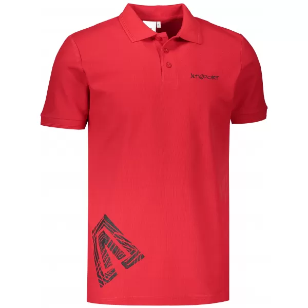  Tricou pentru bărbați cu guler ALTISPORT ALM013203 ROȘU 