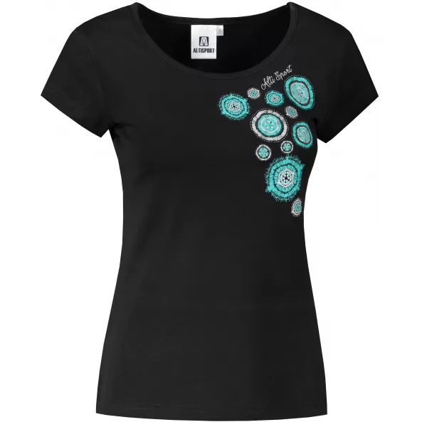  Tricou pentru femei ALTISPORT ALW053122 TURCOAZ NEGRU 
