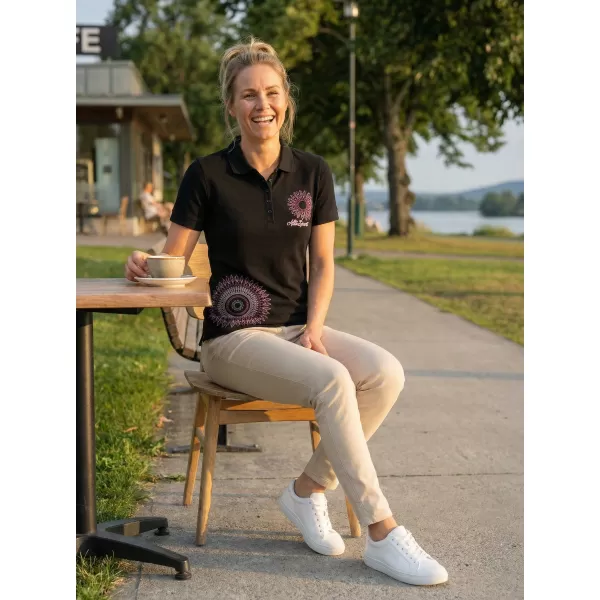  Tricou de damă cu guler ALTISPORT ALW024210 NEGRU ROZ 