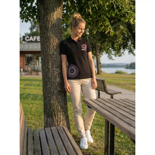  Tricou de damă cu guler ALTISPORT ALW024210 NEGRU ROZ 