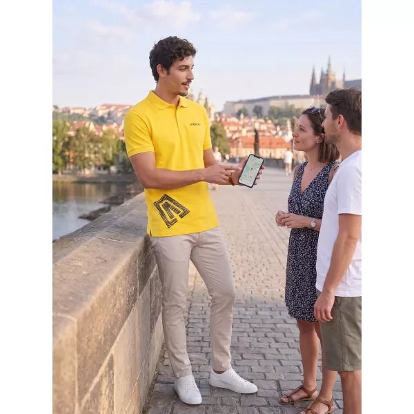  Tricou pentru bărbați cu guler ALTISPORT ALM013203 GALBEN 