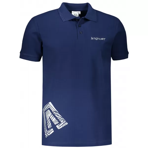  Tricou pentru bărbați cu guler ALTISPORT ALM013203 ALBASTRU MIEZUL NOPȚII 
