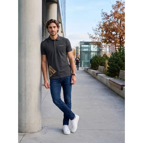  Tricou pentru bărbați cu guler ALTISPORT ALM013203 EVIDENȚIERE ANTRACIT 