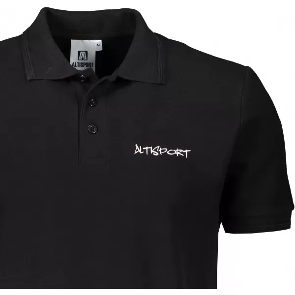  Tricou pentru bărbați cu guler ALTISPORT ALM013203 ALB-NEGRU 