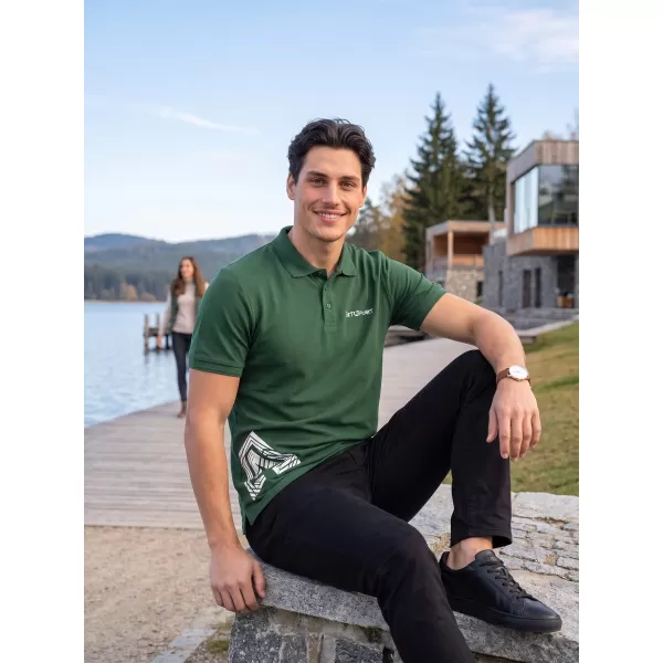  Tricou pentru bărbați cu guler ALTISPORT ALM013203 STICLA VERDE 
