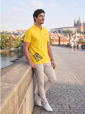 Tricou pentru bărbați cu guler ALTISPORT ALM013203 GALBEN
