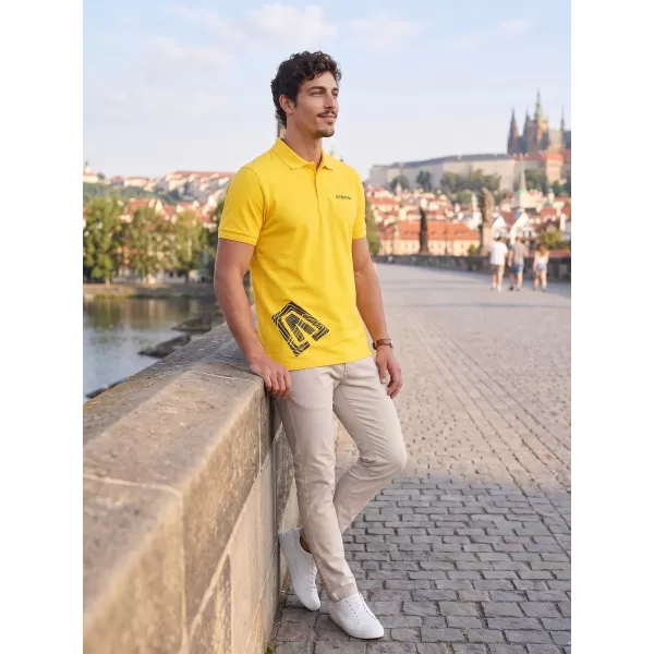  Tricou pentru bărbați cu guler ALTISPORT ALM013203 GALBEN 