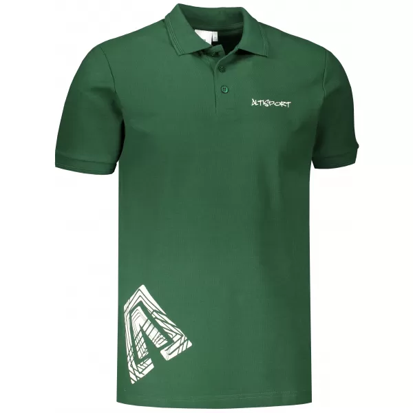  Tricou pentru bărbați cu guler ALTISPORT ALM013203 STICLA VERDE 