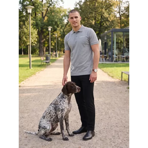  Tricou pentru bărbați cu guler ALTISPORT ALM013203 EVIDENȚIERI GRI ÎNCHIS 