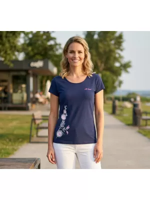 Tricou pentru femei ALTISPORT ALW055122 ALBASTRU MIEZ DE NOAPTE/ROZ