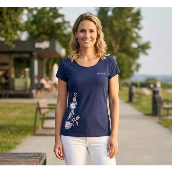  Tricou pentru femei ALTISPORT ALW055122 ALBASTRU MIEZ DE NOAPTE/ROZ 