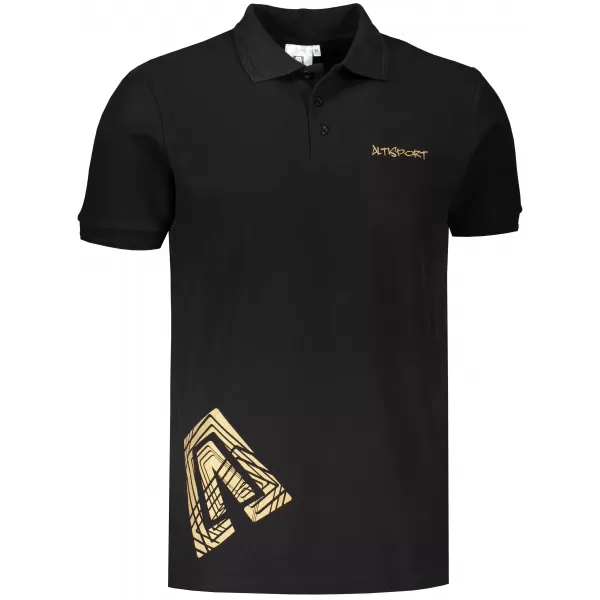  Tricou pentru bărbați cu guler ALTISPORT ALM013203 NEGRU SI AURIU 