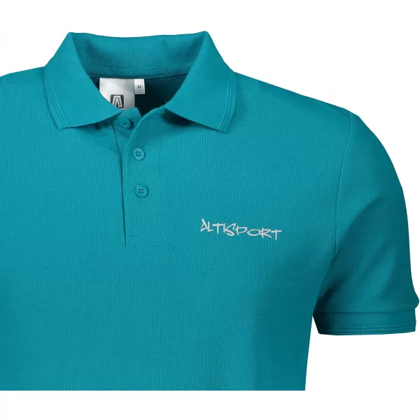  Tricou pentru bărbați cu guler ALTISPORT ALM013203 TURCOAZ ÎNCHIS 