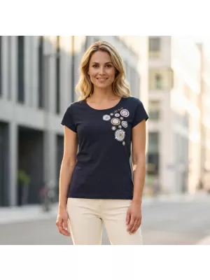 Tricou pentru femei ALTISPORT ALW053122 BLEUMARIN/AURIU