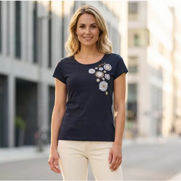 Tricou pentru femei ALTISPORT ALW053122 BLEUMARIN/AURIU 