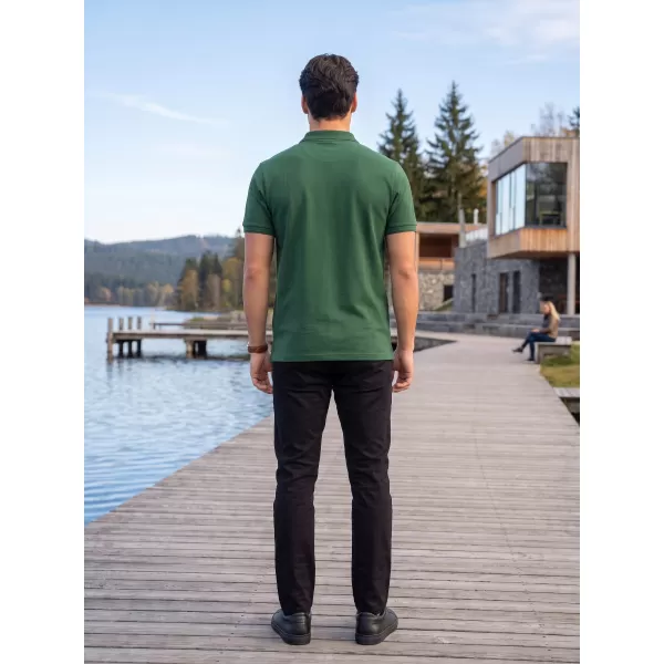  Tricou pentru bărbați cu guler ALTISPORT ALM013203 STICLA VERDE 