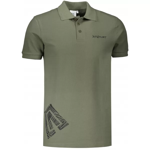  Tricou pentru bărbați cu guler ALTISPORT ALM013203 KAKI 