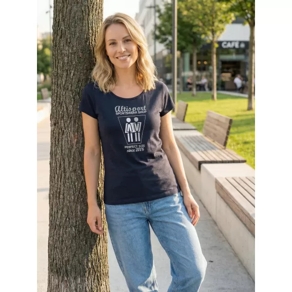  Tricou pentru femei ALTISPORT ALW049122 BLEUMARIN/ARGINTIU 